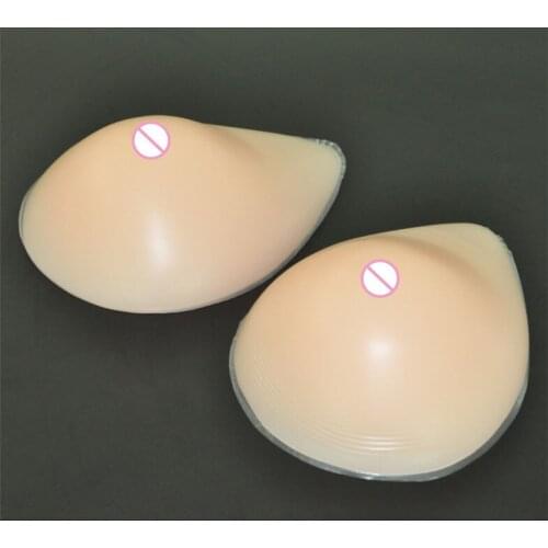 1pair 600g B cup Beige silicone artificial breasts forms false breasts Push Up Bra Pads Fake boobs Tits for woman crossdresser