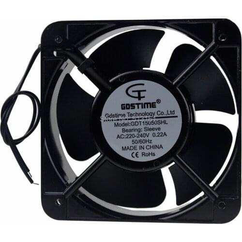 2Pcs Gdstime 15050 AC 220V 240V 2Wire 15cm 150mm Industrial Cooling Fan