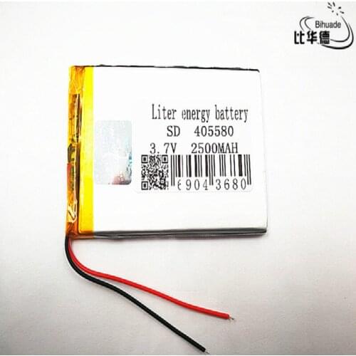 2pcs Liter energy battery Good Qulity 3.7V,2500mAH 405580 Polymer lithium ion / Li-ion battery for tablet pc BANK,GPS,mp3,mp4