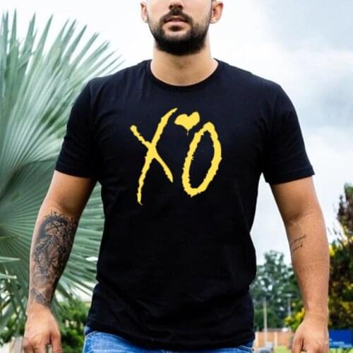 2021 Fashion XO Printed The Weeknd Popular Singer T Shirt Summer Casual 100% Cotton Hip Hop Tops Loose Black White Unisex Tee