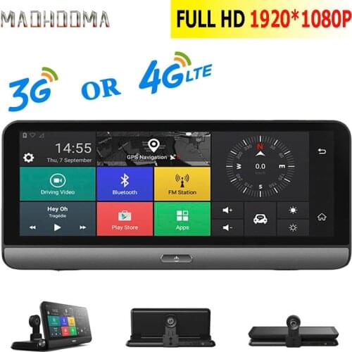 3G/4G Car DVR Camera GPS 8" Android 5.1 Bluetooth FHD 1080P WIFI Video Recorder Dash cam Registrar Park Monitor Dual Lens
