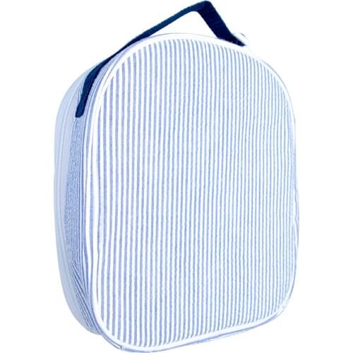 5pcs Seersucker Lunch Bag Monogrammed Leakproof Reusable Insulated Lunch Box for Work/School/Picnic Cooler Tote