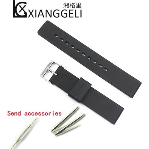 Watch Accessories 18mm Silicone Strap Pin Buckle Plastic Strap For Brand Watch That Male Is Lady Watch Band