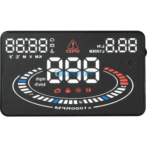 5Pcs/Lot E300 5.5" Car HUD Head Up Display OBDII Speed Warning System 2D Reflect Display