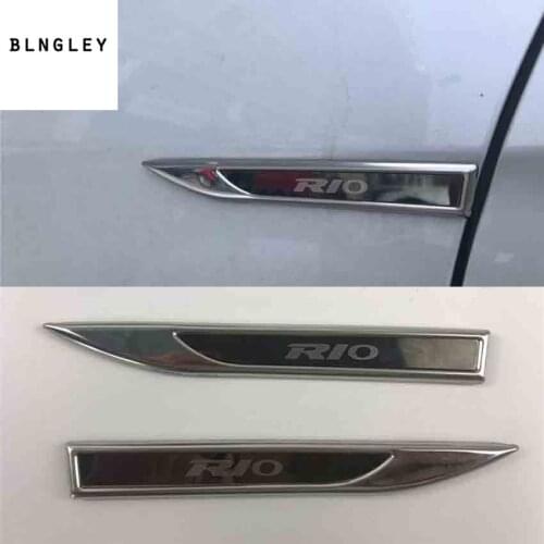 Free shipping 2pcs/lot stainless steel both sides Fender decoration cover for KIA RIO car accessories