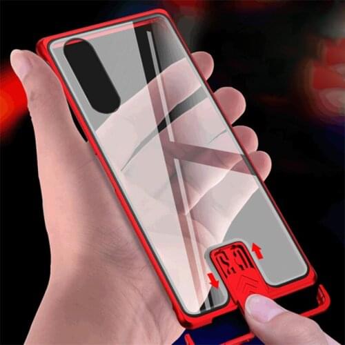 For Sony Xperia 5 II Case Slide Aluminum Metal Frame Hard Clear Tempered Glass Cases For Sony Xperia 5 Xperia5 ii Coque Funda