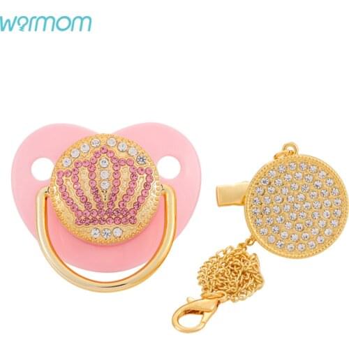 Warmom Baby Comfort Pacifier High-End Diamond Crown Comfort Play Mouth Point Drill Baby Weaning Pacifier