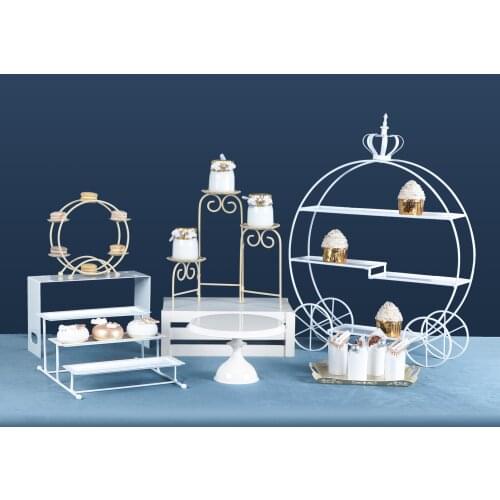Baby Birthday Shower Party Dessert Tableware Cake Stands Cupcake Cakes Display Holder Plates Fondant Food Metal Tray Dinnerware