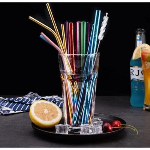 DHL 1000pcs reusable Drinking Straw High Quality 304 Stainless Steel Metal Straw For Mugs