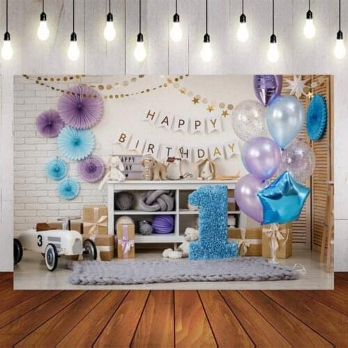 Photography Backdrop 1st Birthday Party Balloons Photozone Birthday Photo Shoot Newborn Background Birthday Photocall Pictures