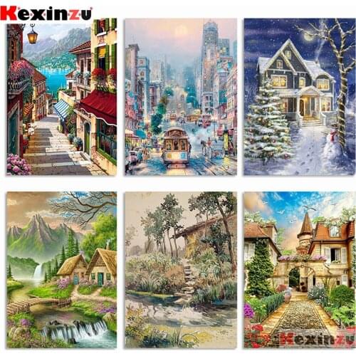 KEXINZU 5D Diy Diamond Painting Full Square Landscape Full Diamond Embroidery Complete Kit Diamond Mosaic Full Layout Gift y040