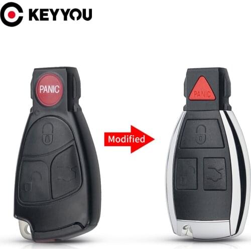 KEYYOU For Mercedes Benz C B E Class W203 W211 W204 YU BN CLS Modified Smart Key Shell Key Case Fob 3+1 4 Buttons Rreplacements