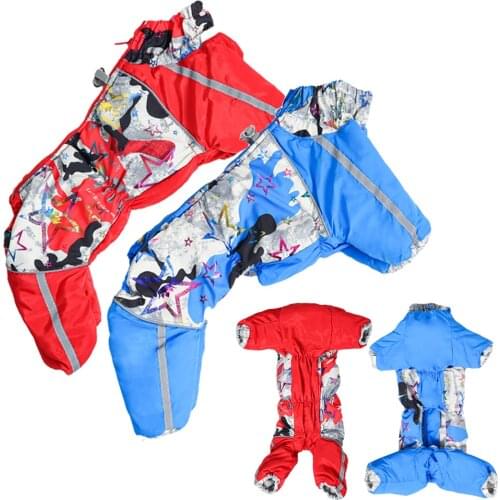 Overalls for Dogs Winter Dog Clothes Reflective Soft Fleece Padded Small Dog Coat Outfit Chihuahua Yorkie Full-Covered Stomach