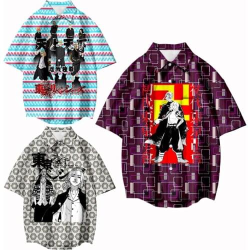 Draken Tokyo Revengers Shirts Anime Ryuguji Ken Cosplay Costume Tokyo Manji 3D Printing Short Sleeve Tops Men Women Summer