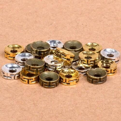 50Pcs 8mm Metal Spacer Beads Silver Gold Bronze Tibetan Beads Fit DIY Charm Bracelet Necklace Jewelry Making Accessories