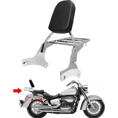 Motorcycle Chrome Rear Sissy Bar Backrest Luggage Rack For Honda Shadow ACE VT400 1992-1998 Shadow ACE VT750 C2 RC44 1997-2003