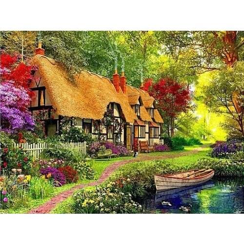 A7441 11CT/14CT/18CT/25CT/28CT snowing house patterns Counted Cross Stitch DIY Cross Stitch Kits Embroidery Needlework Sets