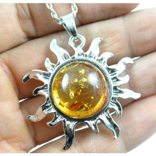 The New Fashion Precious Modernist teardrop golden honey pressed Ambers Pendant Necklace jewellery making A22