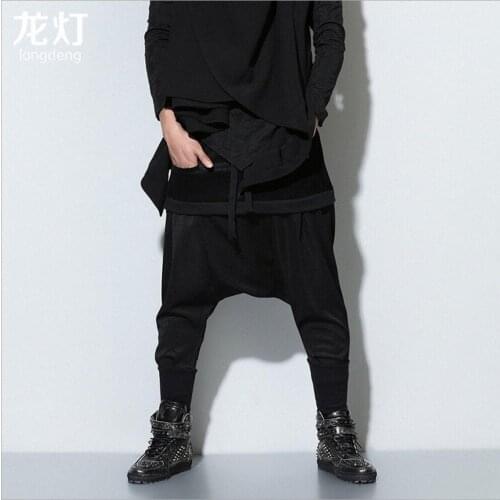 Hot 2020 New Spring And Autumn Mens Pants Feet Harem Pants Beam Foot Casual Pants Loose Cross Pants Singer Costumes