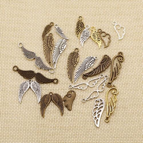 New Angel Wings Charms Pendants Diy Jewelry For Necklace Bracelet Making Accessaries