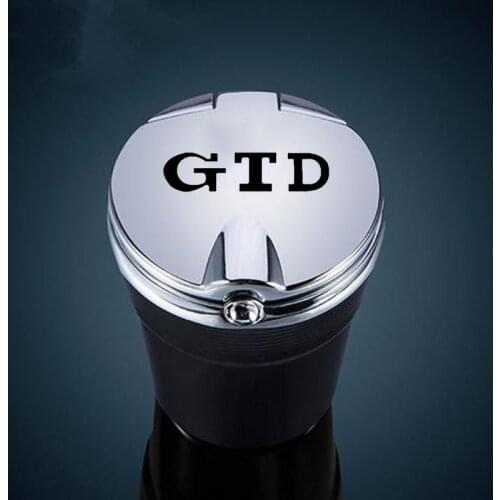New Car personality DIY Design Ashtray with logo GTD Ashtray for Volkswagen Polo Passat B5 B6 Golf 4 5 6 7 Tiguan Touran