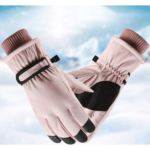 Women Waterproof Winter Cycling Gloves Bicycle Warm Touchscreen Full Finger Gloves Skiing Cycling Riding Touch Screen Mittens