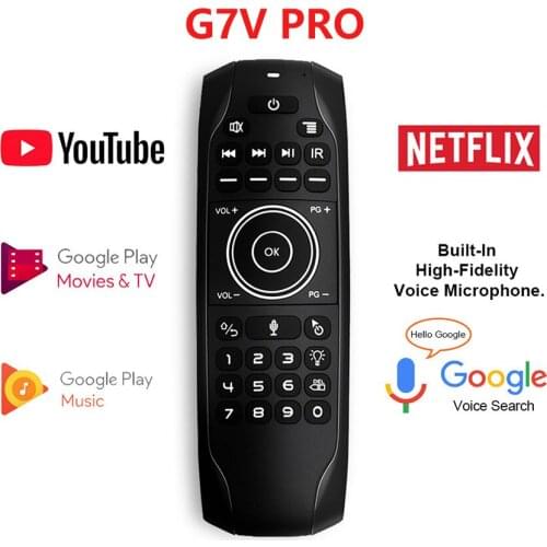 G7V Backlit Voice Russian Mini keyboard Gyroscope IR Learning 2.4G Wireless Remote G7V Pro Air Mouse For Android TV BOX VS MX3