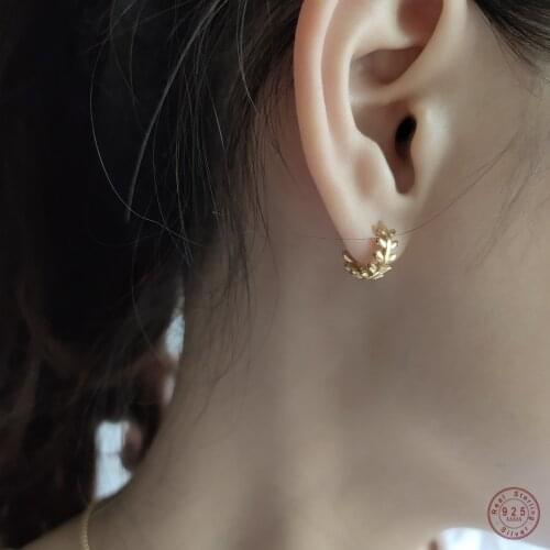 925 Sterling Silver Bohemian Malt Leaf Earrings For Women Romantic Sweet Wedding Party Jewelry Accessories Gift