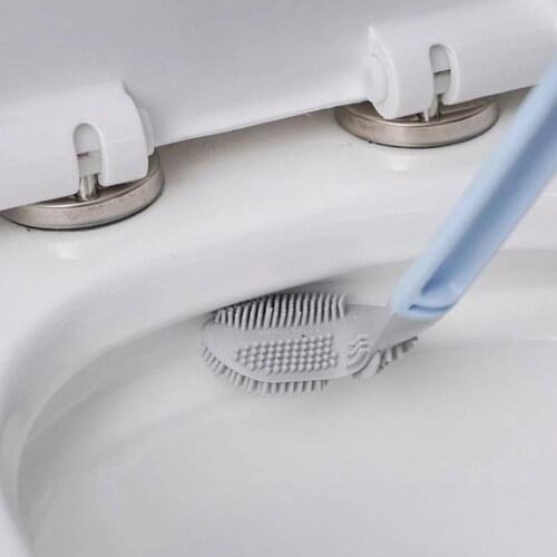 Long Handle Toilet Cleaning Brush ,Silicone Toilet Brushes for Bathroom,Toilet Cleaning Brush,Bendable Silicone Brush Head