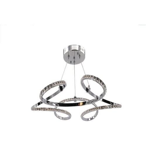 Modern Stylish Chrome Gold Aluminium And Crystal LED Pendant Light Fixtures Kitchen Dinning Living Bedroom