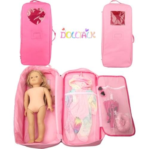18 Inch American Doll Bag Pink Rose Go Out Doll, Doll Clothes, Doll Accessories Bag 43cm Baby&Zapf creation Doll Storage Handbag