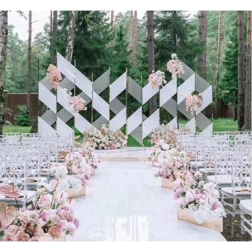 Wedding props iron geometric setting sun screen road led Outdoor wedding simple background stage decoration
