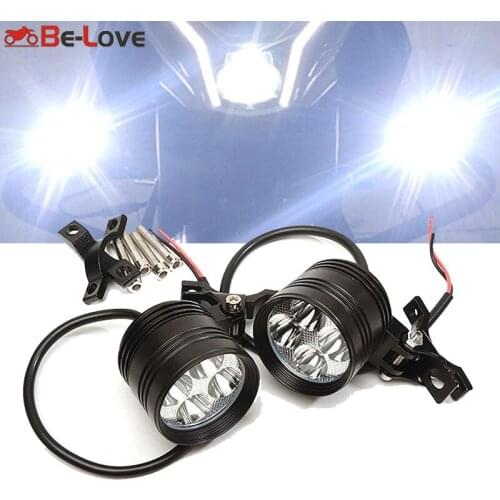12V LED spot head lights For Kawasaki Yamaha KTM BMW Motorcycle White headlights auxiliary lamp Z900 Z750 Tmax Duke R1250gs HP