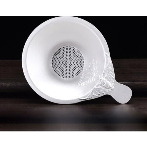 Blessing Sterling Silver 999 Tea Mesh Leak Handle Infuser Heat Insulation Kungfu Teaset Net Tea Strainer Home Artifact Gifts