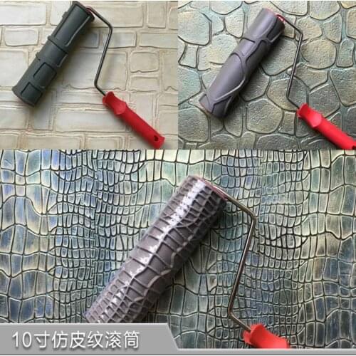 10 inch Pattern Paint Roller Stamp Decorative impression embossing cylinder Leather Texture Wall Painting Tools