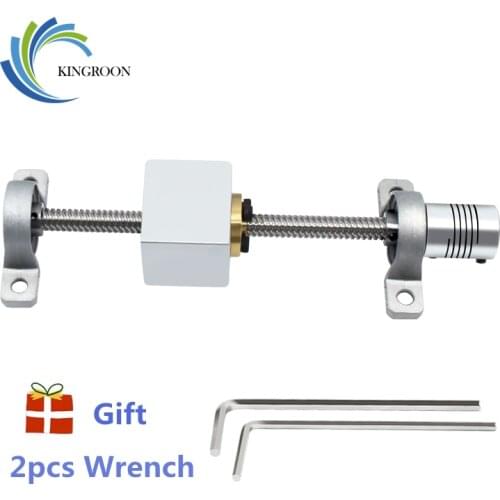 Vertical T8 Lead Screw Kit Lead 8mm KP08 Brackets+Flexible Coupling+T8 Nut Conversion Seat+T8 Copper Nut 3D Printer Parts