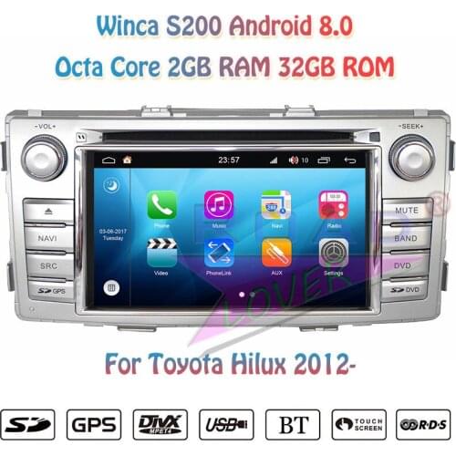 Winca S200 Android 8.0 Car Multimedia DVD Player Video For Toyota Hilux 2012- New Stereo GPS Navigation Autoradio Magnitol 2 Din