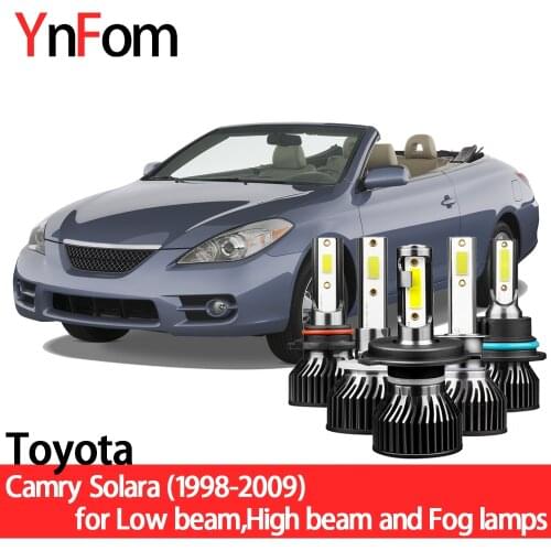 YNFOM LED headlights kit for Toyota Solara XV20 XV30 1998-2008 Low beam,High beam,fog lamp,car accessories,car headlight bulbs