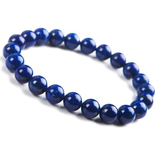 Genuine Natural Lapis Lazuli Royal Blue Gemstone Round Beads 9mm Bracelet Stretch Round Beads Woman Femme Crystal AAAAA