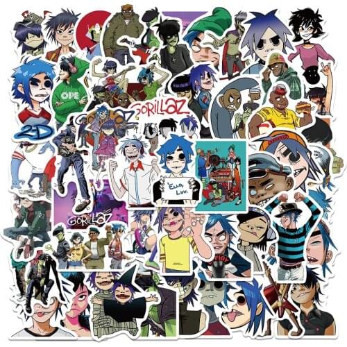 10/30/50PCS Gorillaz Music Band Stickers Decal Phone Laptop Skateboard Bicycle Suitcase Notebook DIY Graffiti Sticker Kids Toy