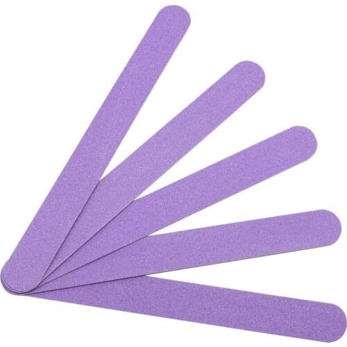 10pcs/lot Purple Wooden Nail Files Disposable Double Sided Nail Buffer 180/240 Straight Sanding Files For Manicure Nail Supply