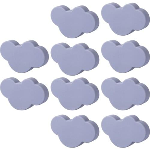 10pcs Cloud Door Cabinet Knob PVC Haplopore Drawer Pull Handle Knobs And Handles For Furniture - Small White Clouds