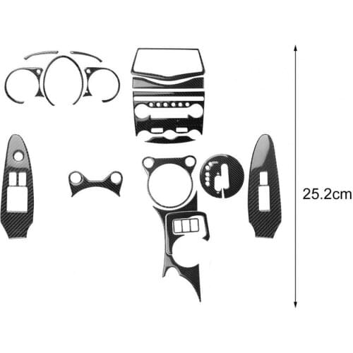 18Pcs Trim Cover Sticker Self-adhesive Fade Resistant Carbon Fiber Anti-scratch Full Set Trim for Nissan 370Z Z34 2009-2021 Left