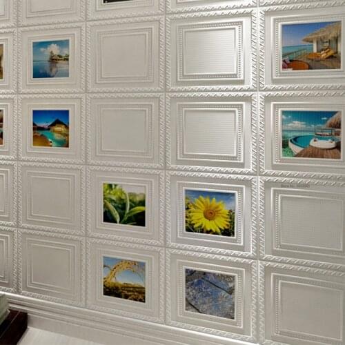 3D Wall Sticker Stereo Ceiling Panel Roof Decor Foam Wallpaper Self-adhesive Waterproof DIY Living Room Decoration TV Background