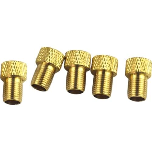 5pcs Brass Bike Presta To Schrader Valve Converter Car Pump Adapters Connectors