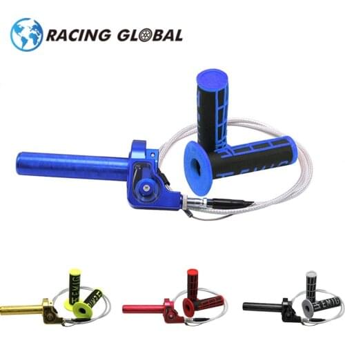 ALCON-22mm Throttle Grip Quick Twist Gas Settle Racing Motorcycle With Throttle Cable + EMIG Handle Grip Fit On Scooter ATV UTV