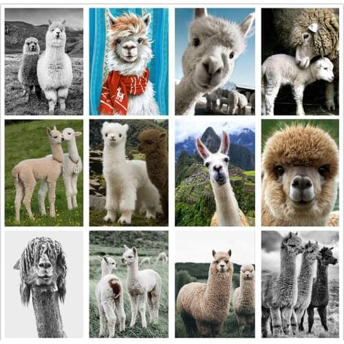 5D DIY Full Drill Diamond Painting Alpaca Australia Animal Diamond Embroidery Animals Cross Stitch Mosaic Kids Room Decoration