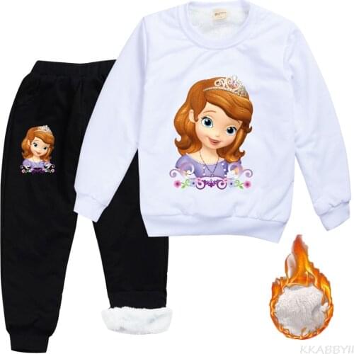 Disney Hoodies for Kids Sweatshirt Sets Girls Autumn Clothing Children Casual Tracksuit Hooded With Pants