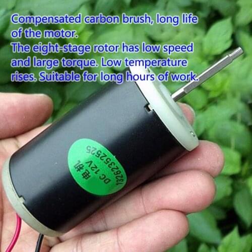 Double Ball Bearing 555 Motor DC 12V-24V Silent High Torque Low speed Micro Motor Compensation Carbon Brush Shaft Dia 3.15mm