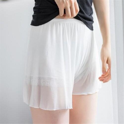 Mid-waist breathable slim knickers sexy lace shorts under skirt casual summer panties boyshortHC073
